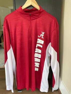 Men’s Colosseum Alabama Crimson Tide Bart Windshirt Quarter-Zip Pullover, Large